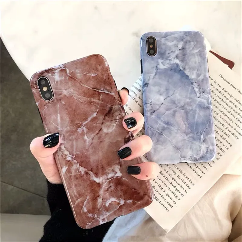 Роскошный Глянцевый мраморный чехол для телефона iPhone X XS Max XR мягкий из ТПУ 7 8 6 6s Plus