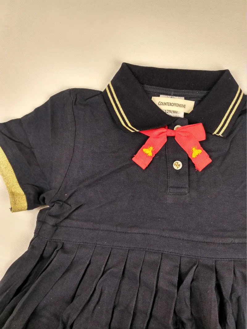 Платье в школьном стиле для маленьких девочек лето 2018 плиссированное