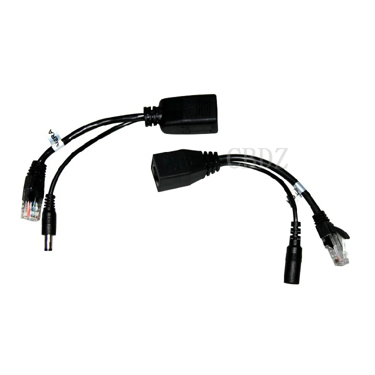 Новый черный 12В мощность по Ethernet Пассивный PoE сплиттер инжектор Кабель адаптер