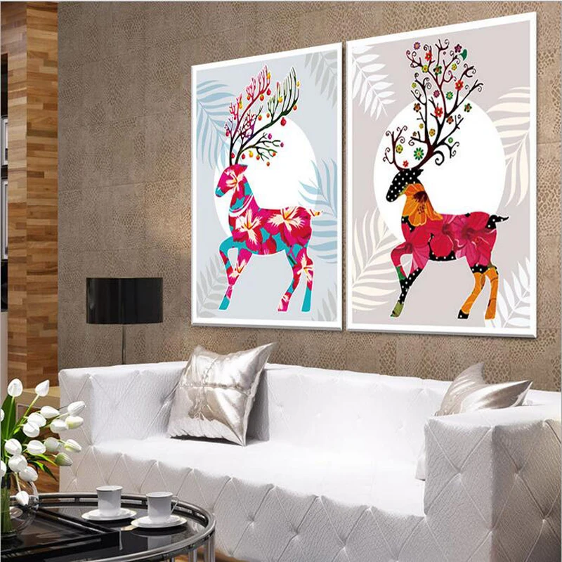 5D алмазная вышивка DIY картина, вышитая бисером комплекты особой формы стразы с рисунком оленя для начинающих детей