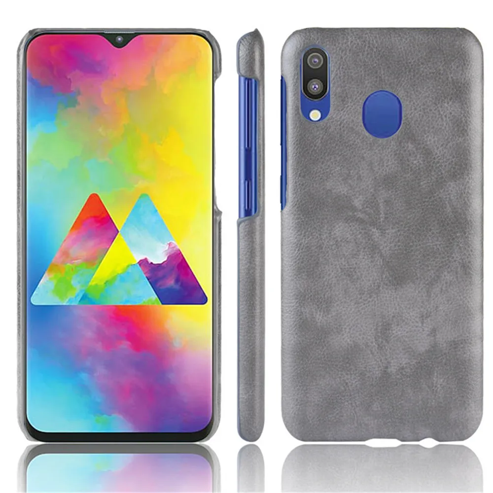 Чехол для Samsung Galaxy M20 6 3 дюйма роскошный чехол из искусственной кожи с зернистой