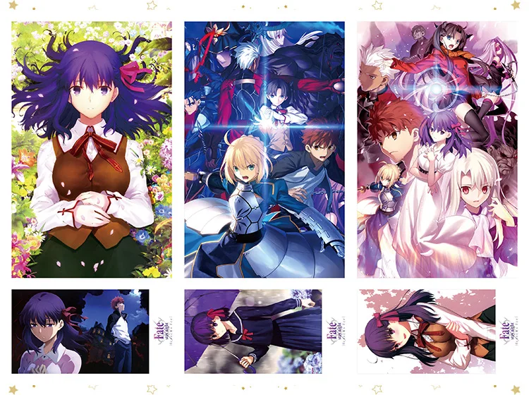 Аниме FATE STAY NIGHT Saber Archer Fanart Emiya открытка почтовые карты наклейка арт книга брошюра