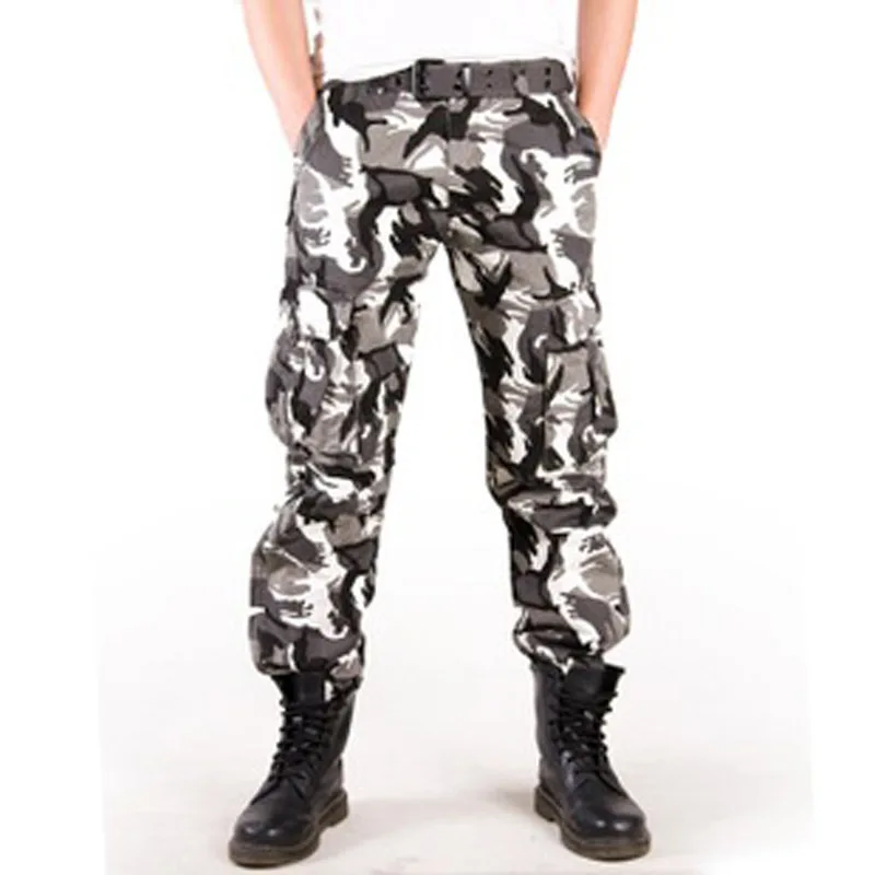 Мужские длинные брюки в стиле милитари камуфляжные брюки-карго классическом 2019 |