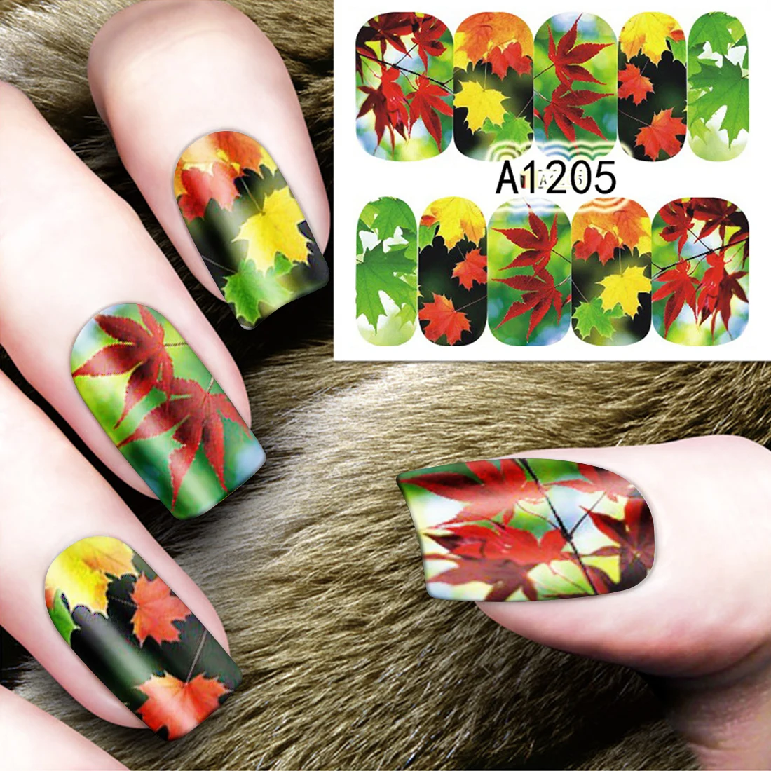 1 маленькая наклейка на ногти в виде кленовых листьев|nail sticker|water decalswater decal nail |