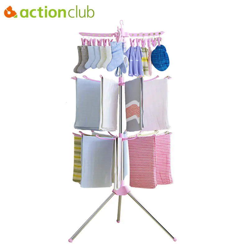 Складная вешалка для белья и сушки одежды Actionclub многофункциональная органайзер