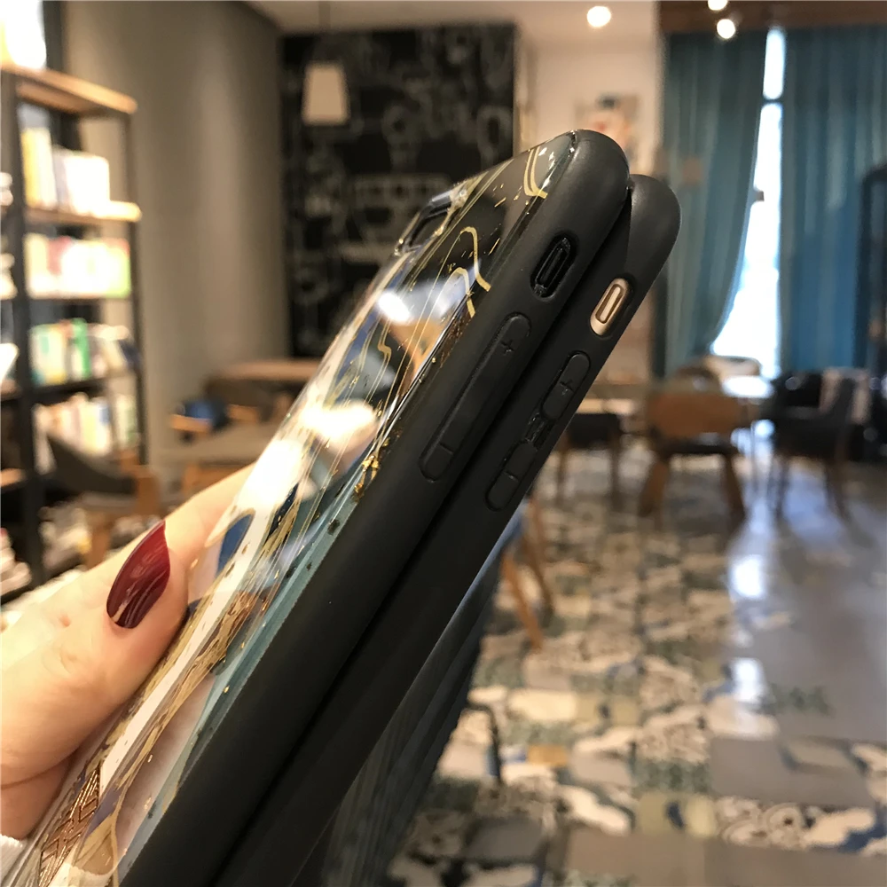 Блестящий чехол из золотой фольги для iPhone 8 7 6 6s Plus SE мягкий силиконовый ТПУ 12 mini 11