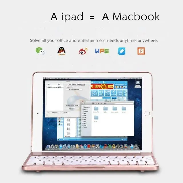 Новый ABS 9 7 ''чехол для iPad Air 1 чехол с клавиатурой Bluetooth беспроводной A1474 A1475 A1476