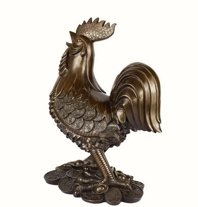 Китай (материк) бронзовая Медь Зодиак Год петух Шантеклер курица Статуэтка