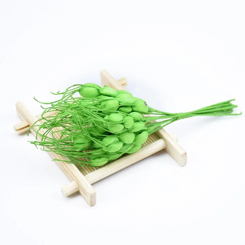 green 10 шт. искусственные растения DIY рождественские гирлянды дешевые шелковые цветы для скрапбукинга искусственные пшеничные уши diy помпон свадебный Декор для дома - Цвет: green