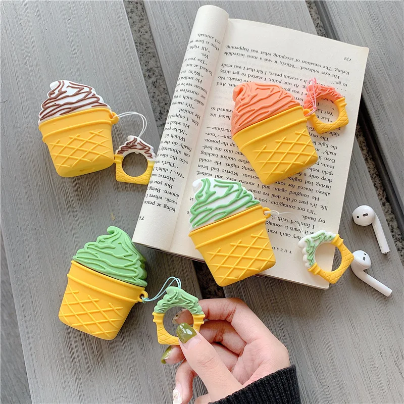 Беспроводные Bluetooth наушники оранжевый чехол для Apple AirPods силиконовый наушников s