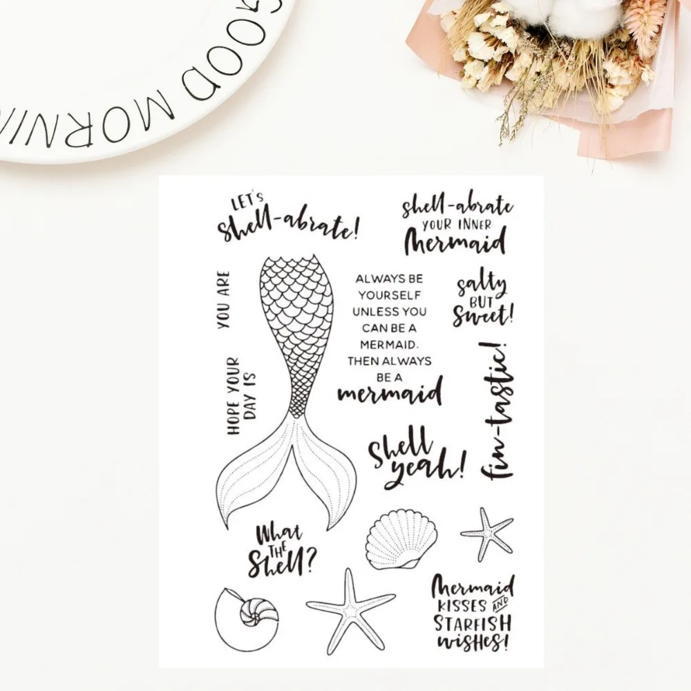 Прозрачный прозрачный силиконовый штамп русалки для печати DIY скрапбукинга