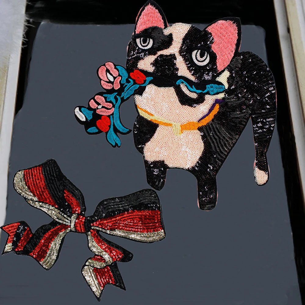 1 комплект милый цветок щенок собака патч новый галстук-бабочка дизайн сделай сам