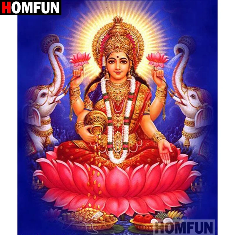 Алмазная живопись HOMFUN A16395 картина индийский Будда с полными