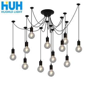 Винтажная Подвесная лампа сделай сам в виде паука, классический декоративный светодиодный светильник в стиле ретро Эдисона 27, для украшения дома