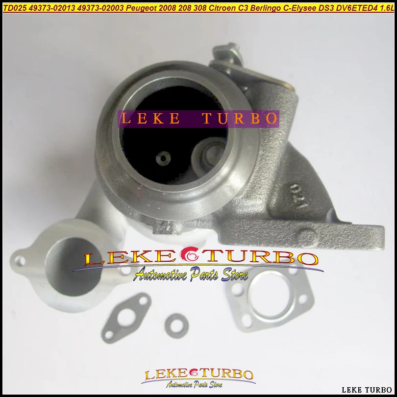 Турбо TD025 49373 02013 02003 02002 для Peugeot 2008 208 308 Citroen C3 Berlingo C Elysee DS 3 DV6ETED4 1.6L