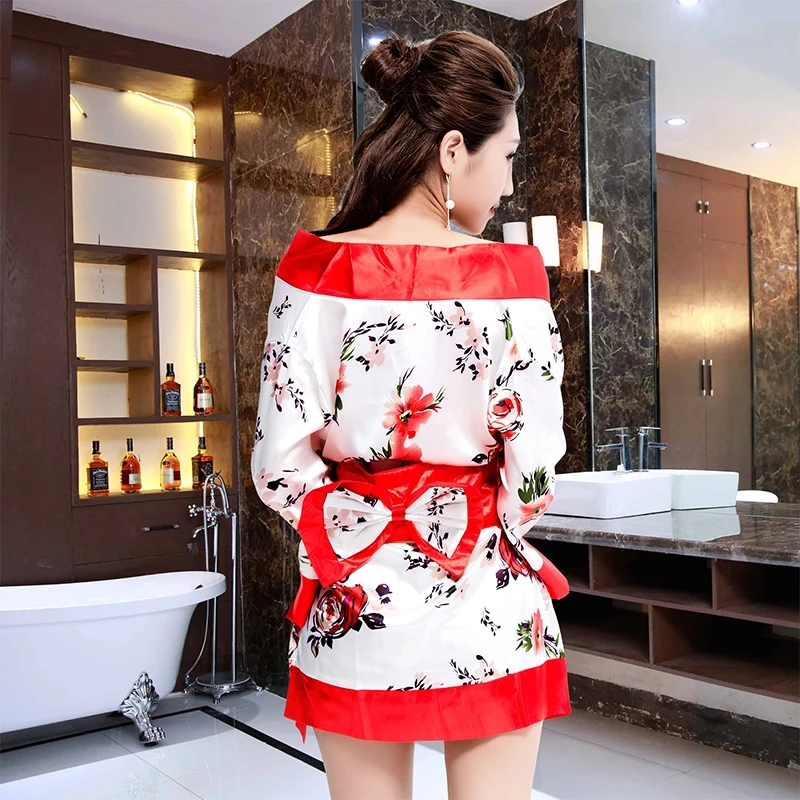 Кимоно FF2053 женское в японском стиле юката кимоно китайском хаори с Оби geisha