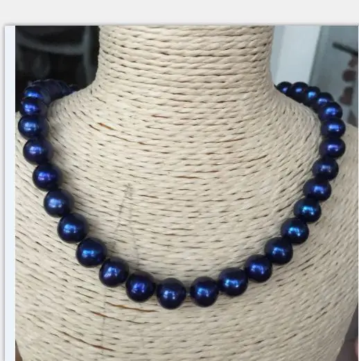 АА ААА + 10 мм таитянские черные синее жемчужное ожерелье|necklace a|pearl necklacenecklace necklace |