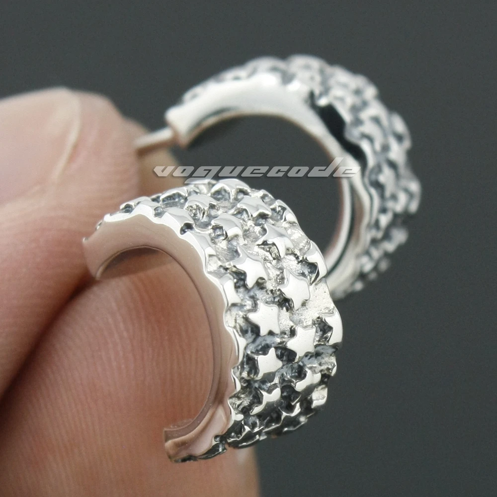 Серьги Серебряные в стиле панк 8R011 для мужчин|star gemstone|stars on the beachearings |