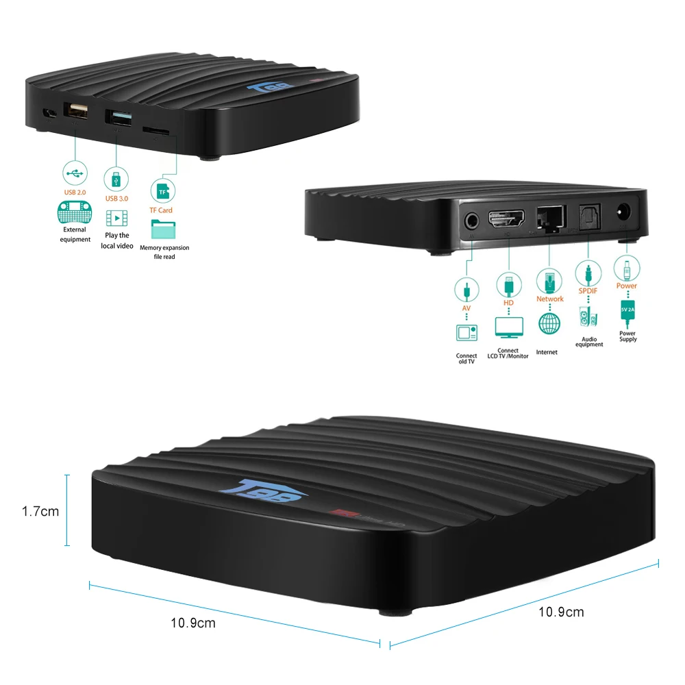 DN006 4 ядра RK3328 USB3.0 WiFi BT 0 Поддержка H.265 K HD Android 7 1 Smart ТВ коробка Декодер каналов