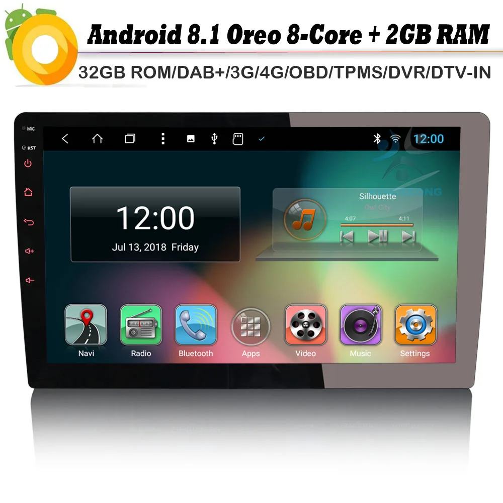 10 1 &quotспутниковая навигация Авторадио Android 8 DAB + автомобильная стереосистема DIN