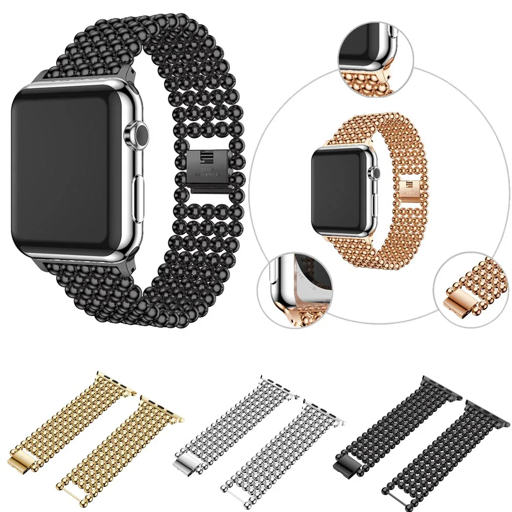 Ремешок из нержавеющей стали для Apple Watch Series 5 4 40 мм 44 металлический круглый