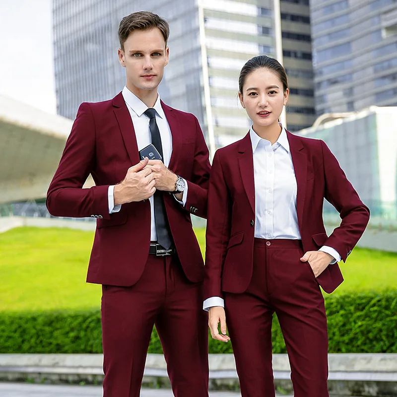 Suit female business suit OL temperament Slim two-piece women and men with the same paragraph professional wear ladies suits