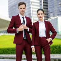 suit female business suit ol temperament slim two piece women and men with the same paragraph professional wear ladies suits
