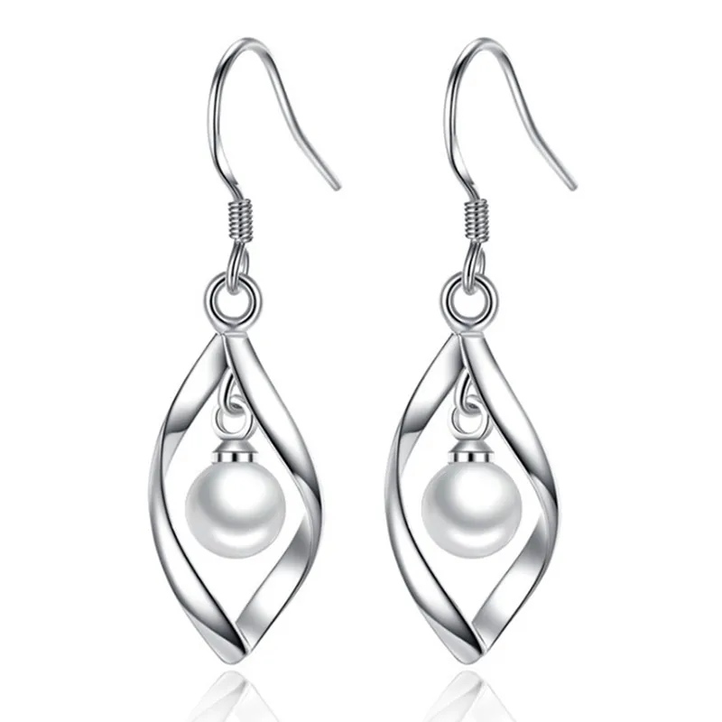Женские серьги подвески из серебра 925 пробы|pearl long|long earings fashion jewelrysilver earrings drops |