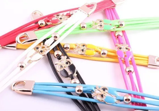 Free shipping deri bilezik hot sale summer simple design girl's jewelry sweet colors fashion alloy owl pendants bracelet pu | Украшения