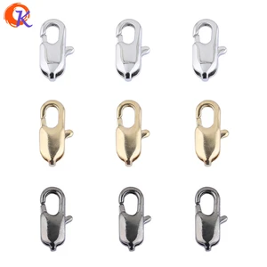 Застежки-карабины для ювелирных изделий, карабины родиевого и золотого цвета, аксессуары для ожерелий и браслетов, 100 шт., 12*6 мм