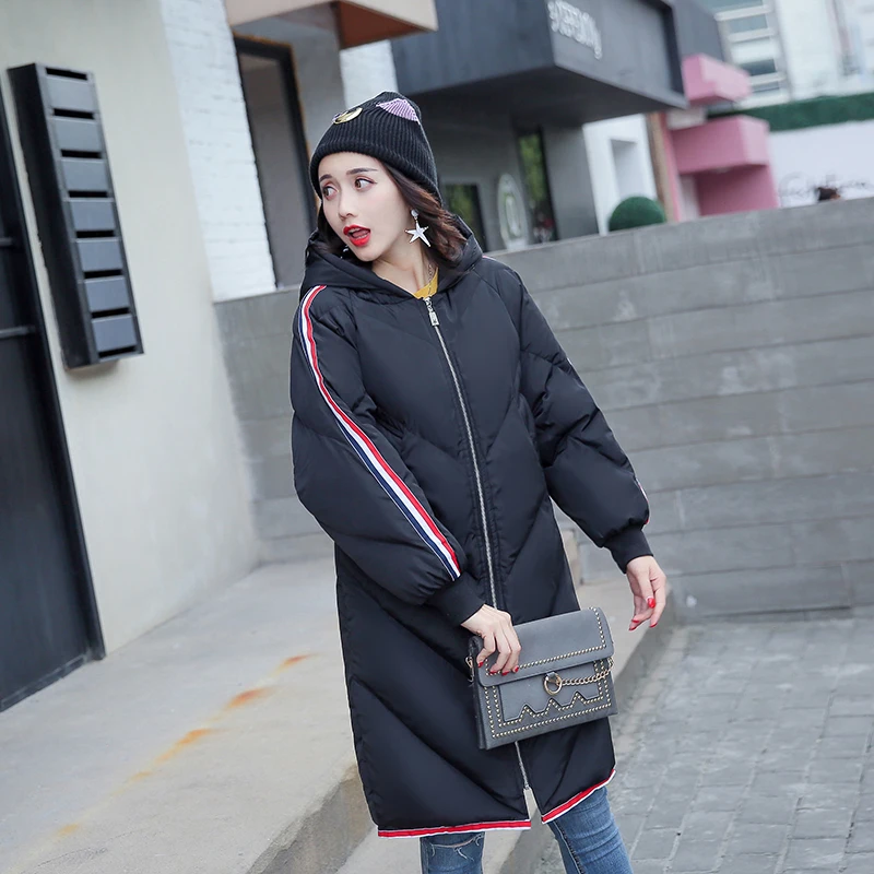 

2019new style women's winter coat black white gray blue size plus size loose Female winter coat