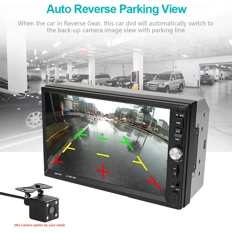 Радио автомобиля Bluetooth громкой связи FM AUX USB Авто Аудио плеер Зеркало Ссылка для