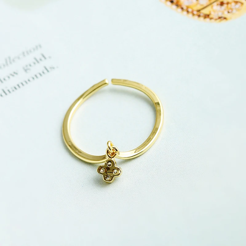 RUNYUAN оптовая женщины просто мило кольца высокое качество золотого цвета красивые