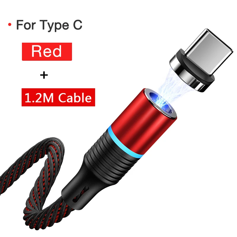 Магнитное зарядное устройство кабель передачи данных Micro usb type C Быстрая зарядка для samsung huawei P30 Pro Android СВЕТОДИОДНЫЙ светильник нейлоновый провод - Цвет: Type C 120cm Cable