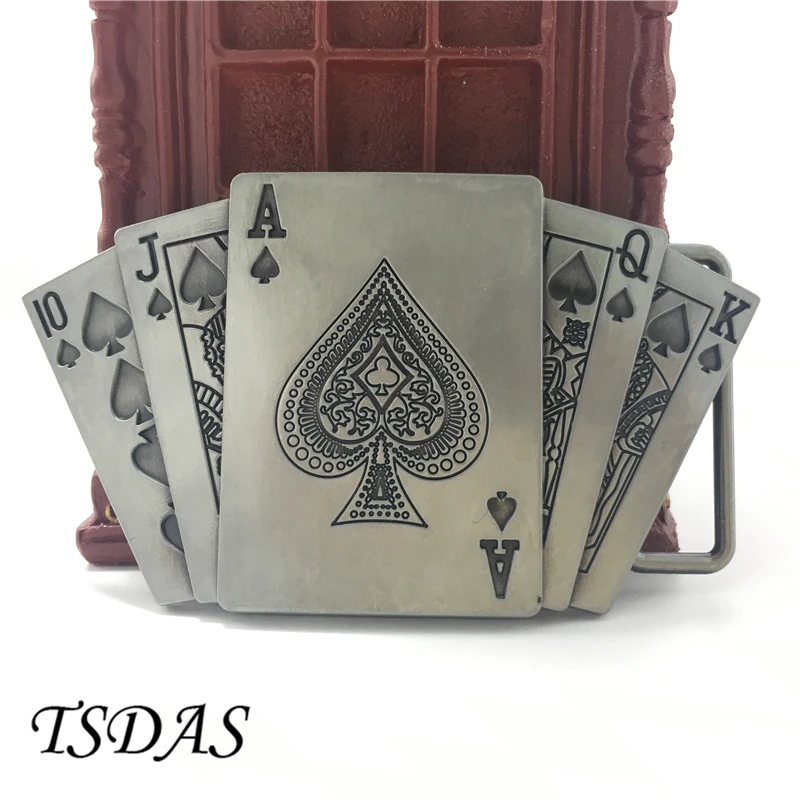 Серебряная пряжка для ремня покер подходит 4 см Ширина ремень мужской ковбойский