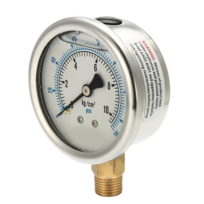 150PSI 10 бар PT1/4 диаметр 65 мм 0-10 кг автомобильный жидкий масляный манометр автомобильный универсальный измерительный прибор для измерения давления авто аксессуар