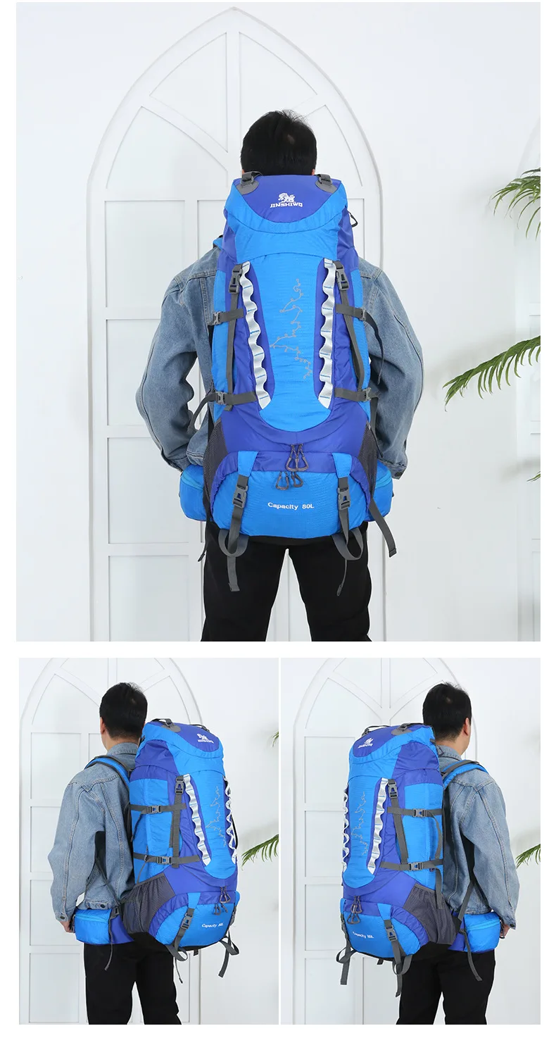 80l Ultra Large hiking backpack lightweight Backpacking backpack Trekking Outdoor Travel Mountaineering Camping packsack