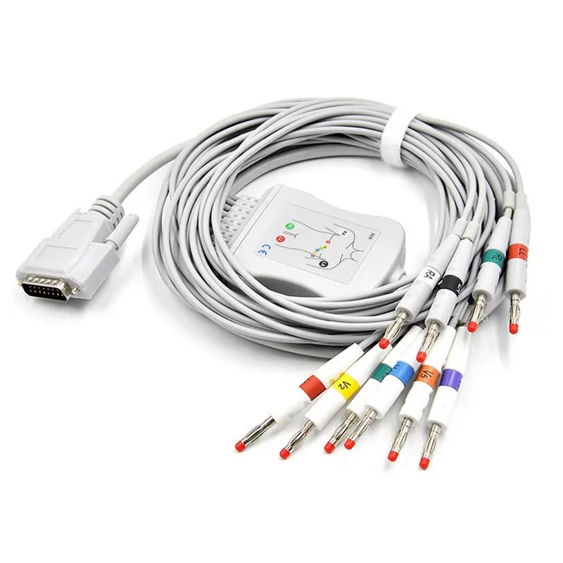 10 шт./лот совместимый с Nihon kohden 9010/9020/9620 ЭКГ кабель выводами ekg кабеля (без