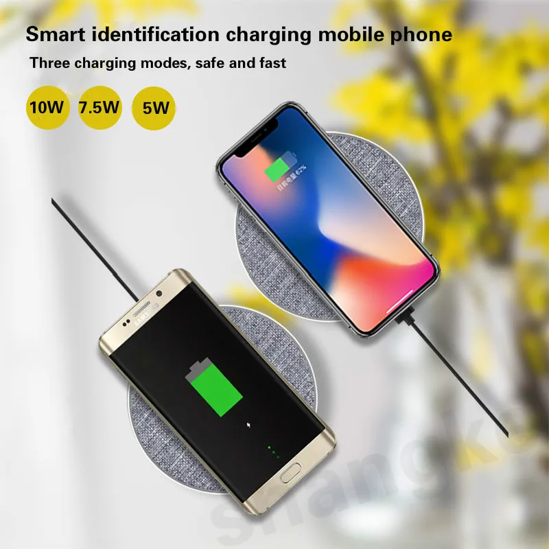 Qi Беспроводное зарядное устройство для iPhone 7 5 Вт X XS Max XR 8 Plus В/1 а быстрая