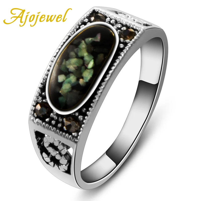 Ajojewel тонкие дизайнерские черные CZ Sea Shell Винтаж кольца Для женщин бренд|rings brand
