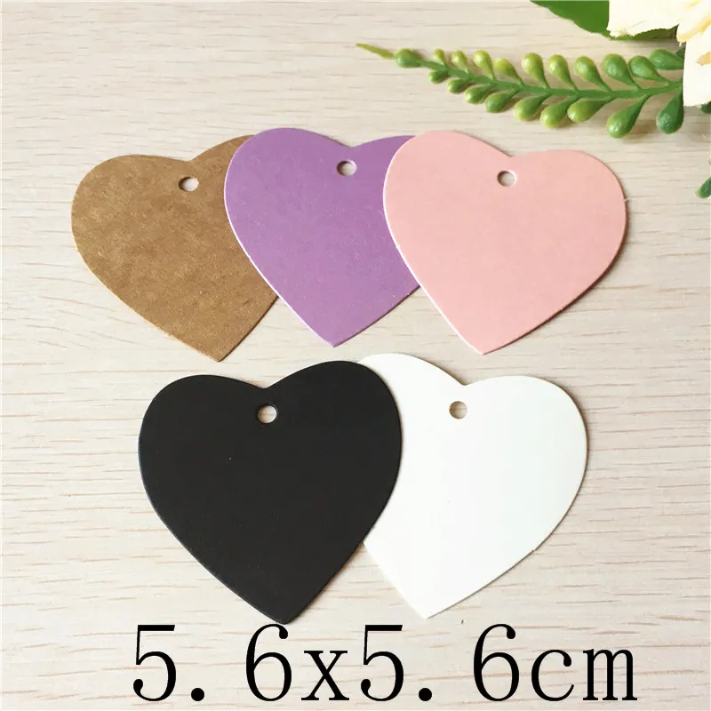 500Pcs/Lot Heart Shape Kraft Paper Cardboard For Jewelry Wedding Candy Cake Carrying Cases Price Tag Packing Hang Tags |