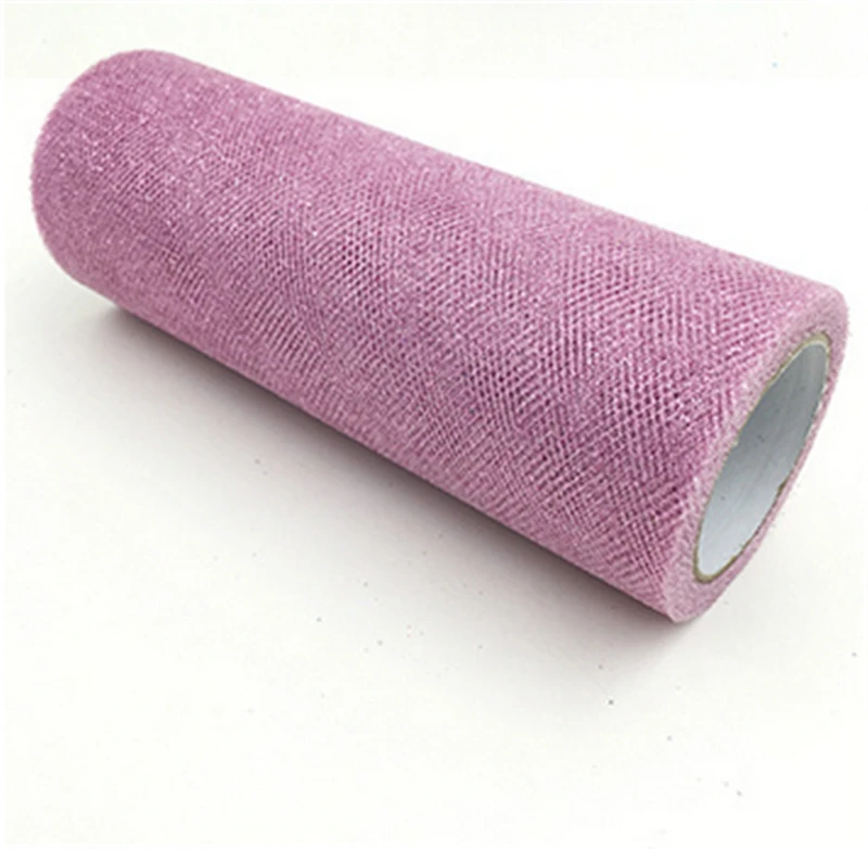 pink purple 9.2m 15cm Glitter Tulle Rolls Sparkly Glitter Sequin Tulle Mesh Baby Shower Tutu Skirt Organza Table Runner Party Wedding Decor - Цвет: pink purple