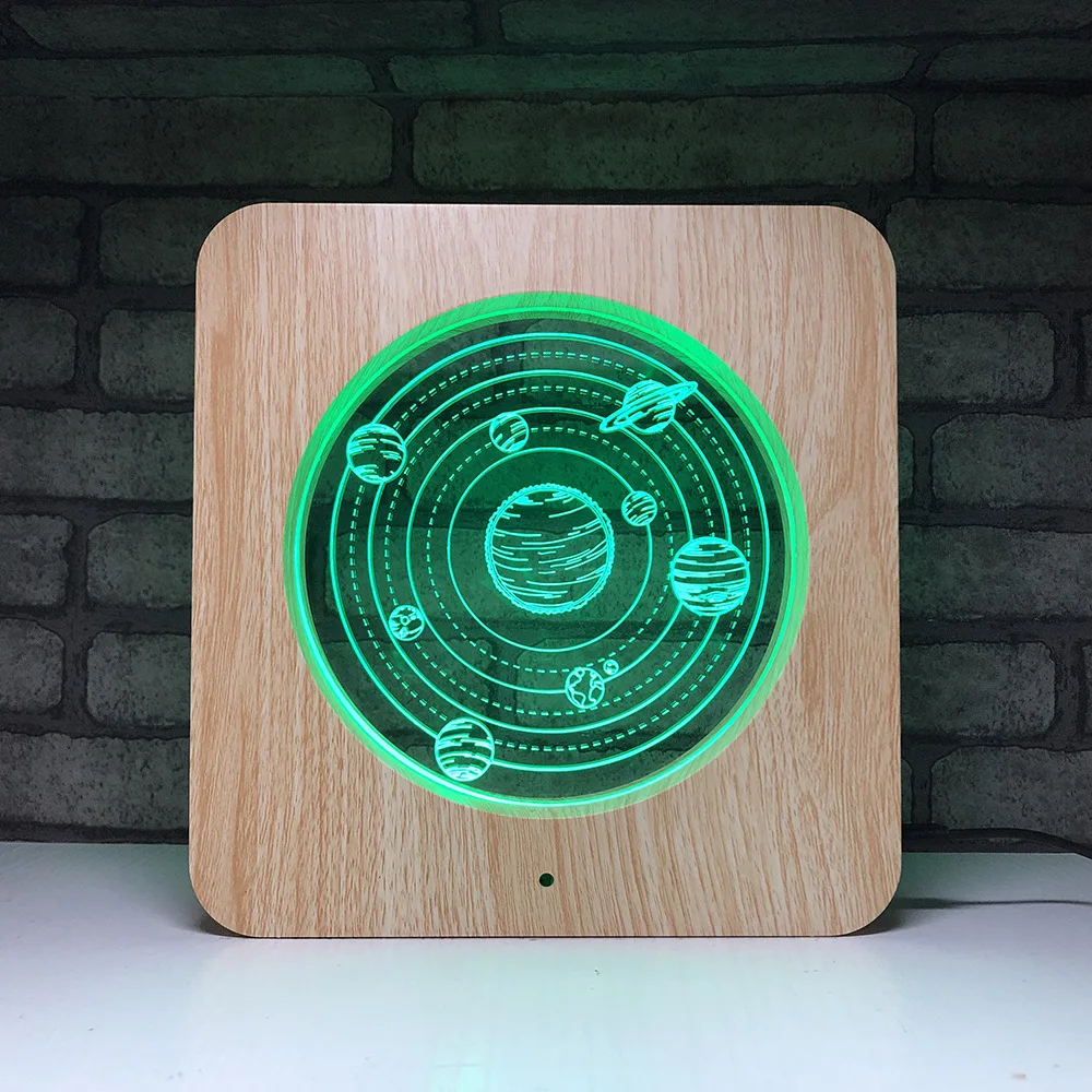 Модель планеты на солнечной батарее светодиодный 3D ночник Luminarias сенсорный с