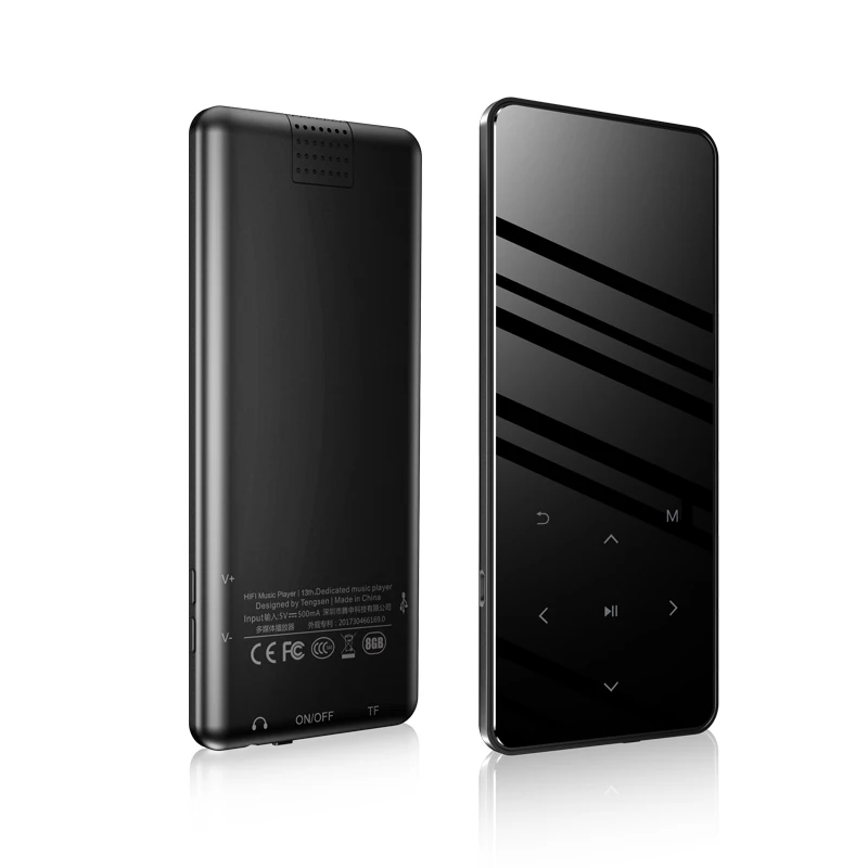 Btsmone Новая версия сенсорный экран тонкий mp3 плеер со встроенным Bluetooth и 16/32 ГБ с громко Динамик FM/радио расширить до 128 ГБ - Цвет: X12Black