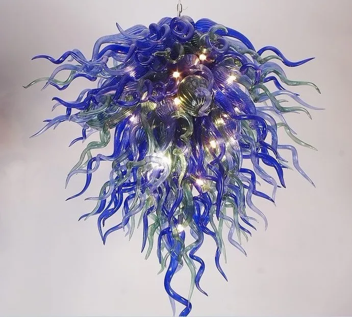 

Modern Chandelier Hand Blown Glass Blue Free Shipping