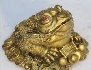 YM 305 китайская старая Китайский Фэншуй Бронзовая медная статуя богатства деньги