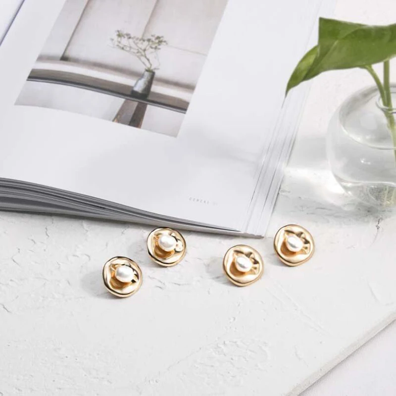 Женские серьги гвоздики с пресноводным жемчугом серебро 925