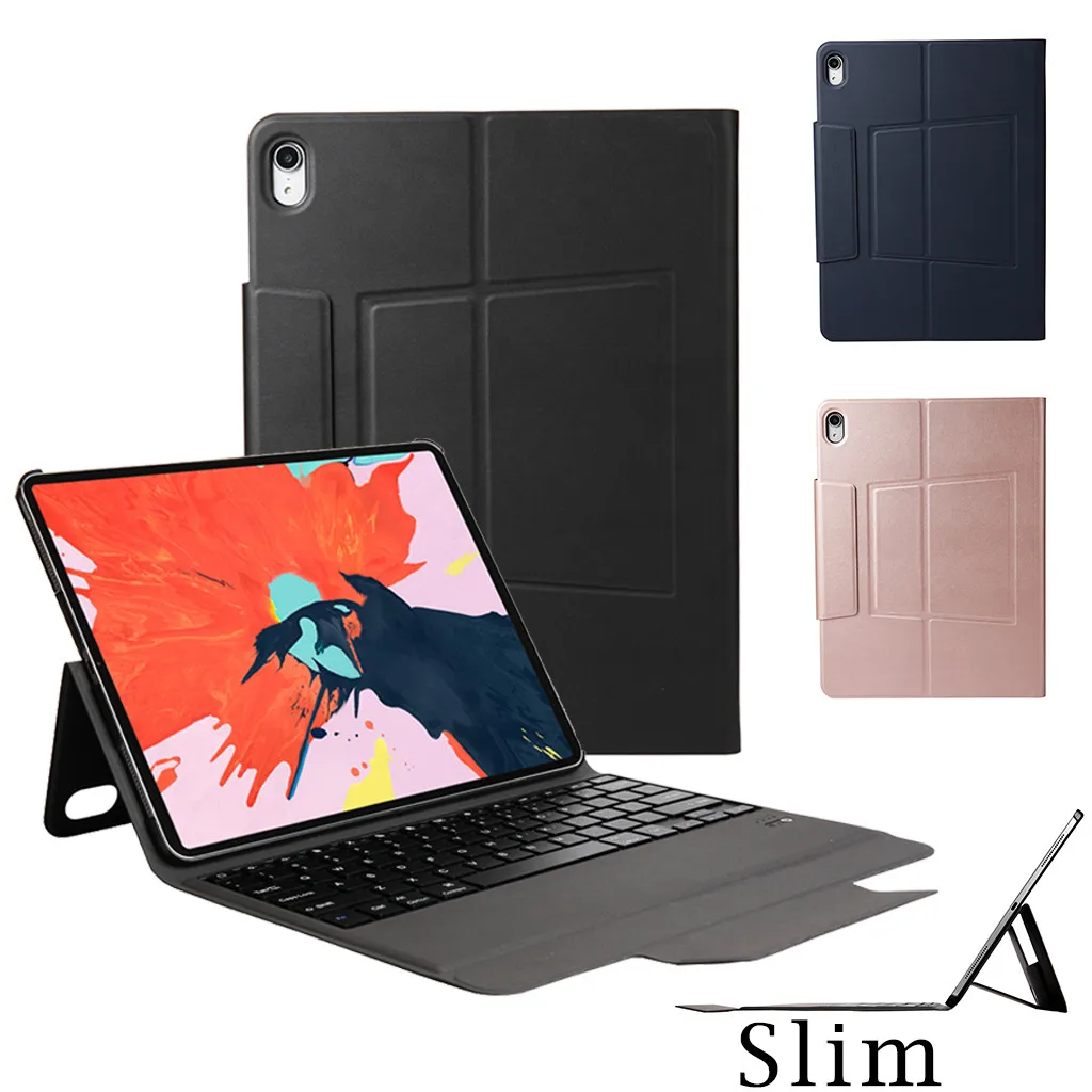 Bluetooth клавиатура + чехол для нового iPad Pro 12 9 дюймов 2018 планшет Роскошный кожаный с