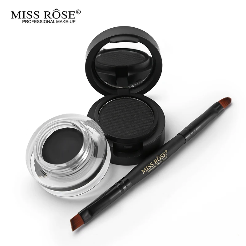 Miss Rose набор для макияжа глаз черный торт подводка + гель Kajal 24 часов пребывания
