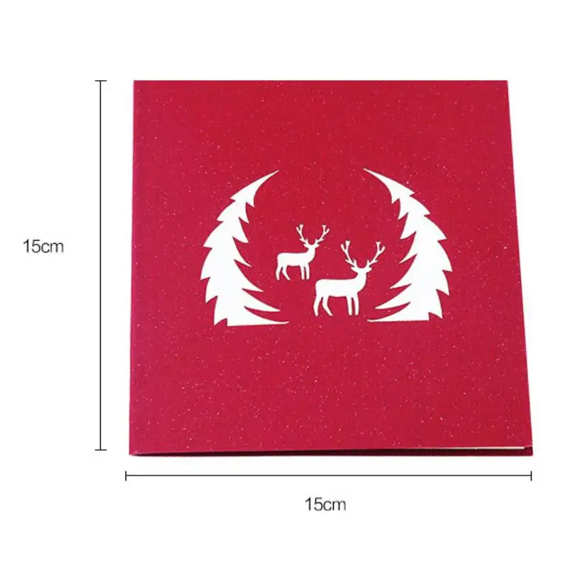 Поздравительные открытки с 3D изображением оленя на праздник годовщину День